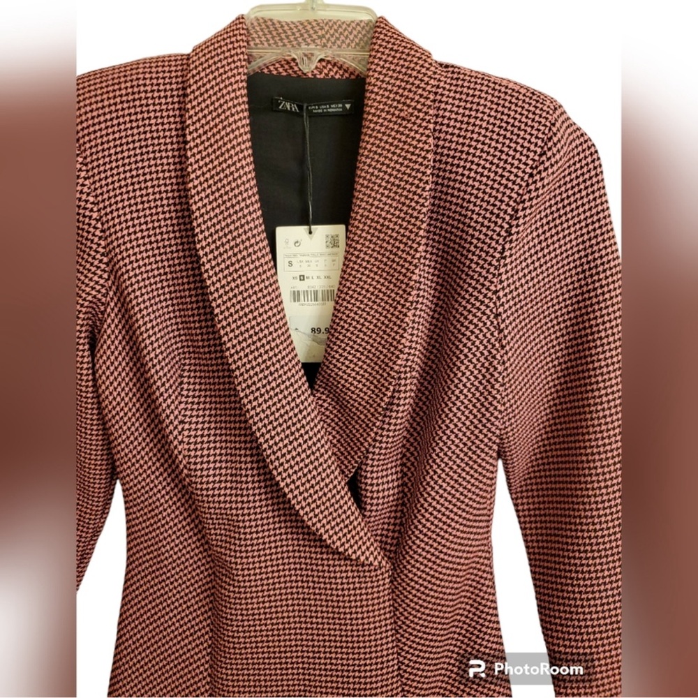 NWT Zara Houndstooth Blazer Dress Size Size S - Picture 8 of 10